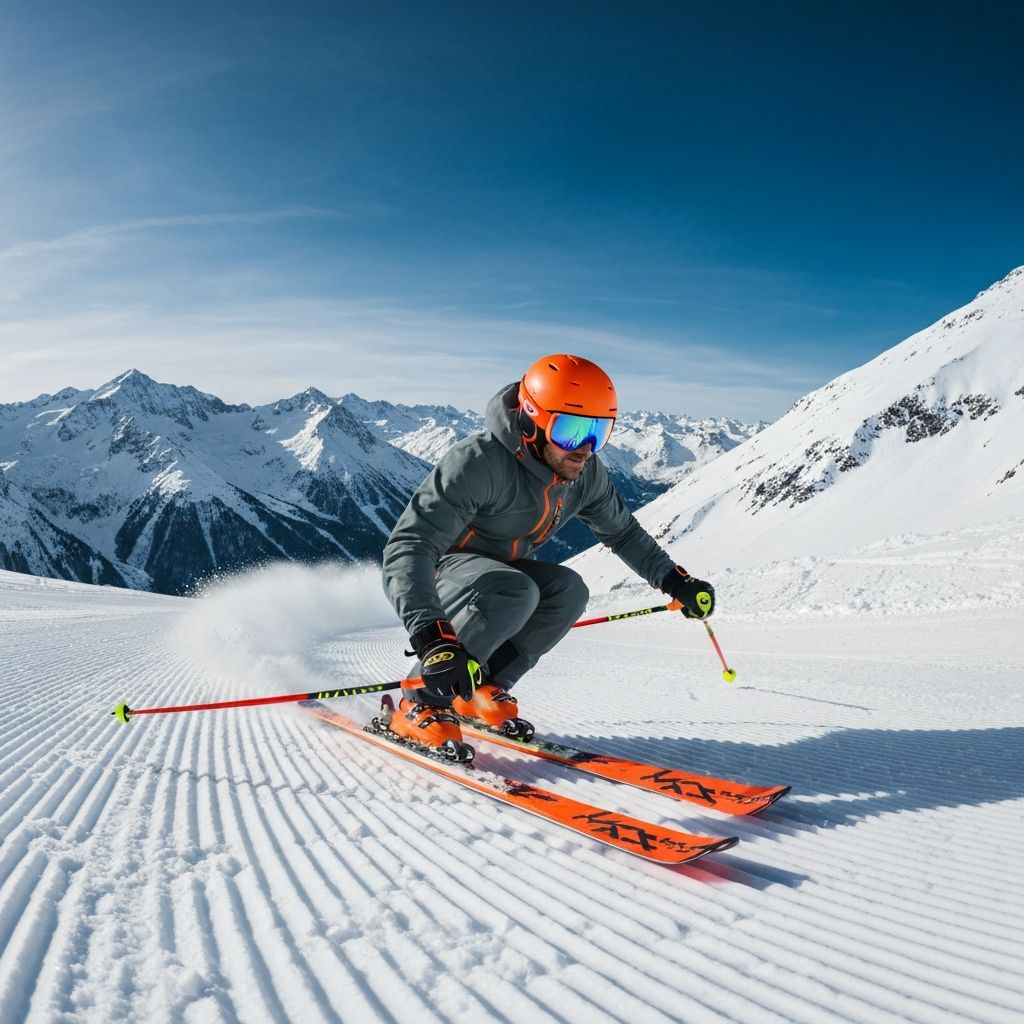 Skier on a mountain slope